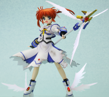 Nanoha Takamachi (-Zenryoku Zenkai-), Mahou Shoujo Lyrical Nanoha The MOVIE 1st, Kotobukiya, Pre-Painted, 1/8