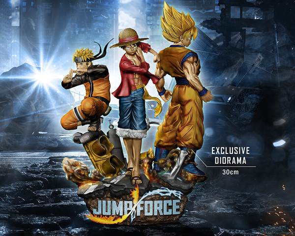 Monkey D. Luffy, Son Goku SSJ, Uzumaki Naruto, Jump Force, Bandai Namco Entertainment Inc., MegaHouse, Pre-Painted, 1/8