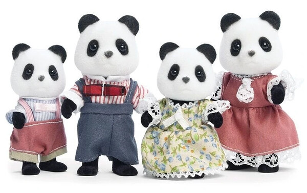 Alexandra Bamboo (Panda Family – figure set.), Sylvanian Families, Epoch, Action/Dolls