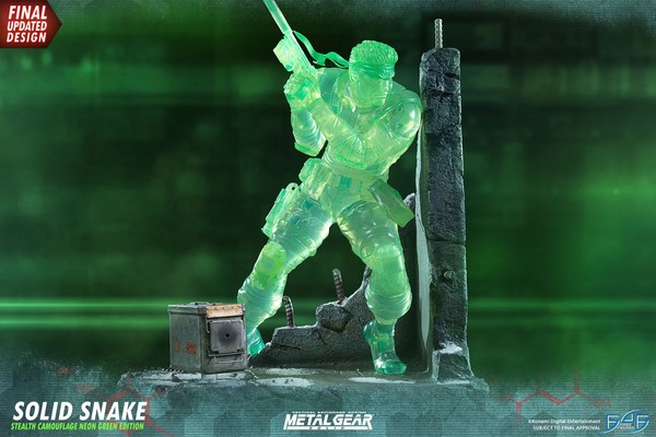 Solid Snake (Stealth Camouflage Neon Green Edition), Metal Gear Solid, First 4 Figures, Pre-Painted, 1/4