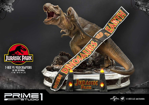 Tyrannosaurus Rex, Velociraptor (Bonus), Jurassic Park, Prime 1 Studio, Pre-Painted, 1/8, 4582535940489