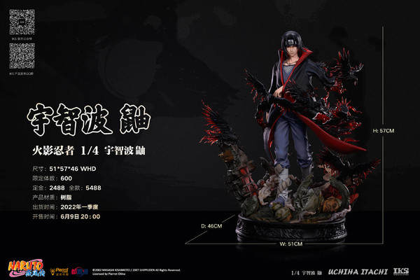 Uchiha Itachi, Naruto Shippuuden, Iron Kite Studio, Hangzhou TX Animation Inc., TV Tokyo, Pre-Painted, 1/4