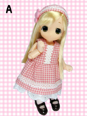 Chokochoko Moko-chan, Moko-chan [95632] (Gingham Check One Piece & Striped Cat Hat One Piece Dress Up Set, blonde), Mama Chapp Toy, Obitsu Plastic Manufacturing, Action/Dolls, 1/6