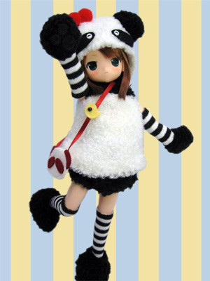 ChiiChi-chan [95811] (Striped Panda, Black), Mama Chapp Toy, Obitsu Plastic Manufacturing, Action/Dolls, 1/6